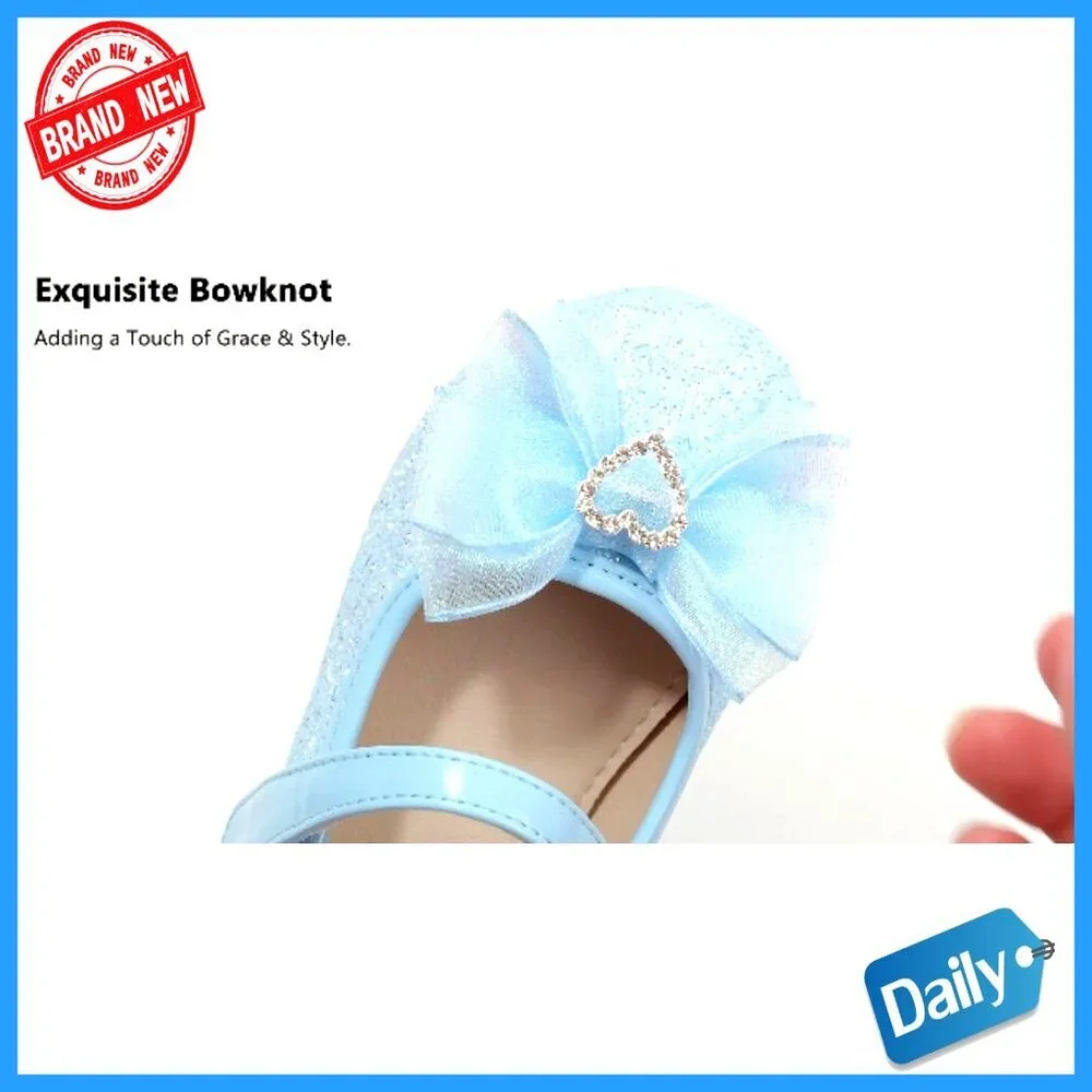Toddler Girls Glitter Mary Jane Ballet Flats for Dress Occasions